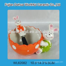 Most popular rabbit design ceramic easter bowls with butter knife